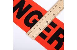 China Custom Printed Barricade PE Warning Tape Non Adhesive Red Roll  Plastic Barricer Tape supplier