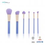 Easy To Clean 6pcs Makeup Brush Cosmetic Set With Synthetic Hair Clear Plastic Handle for sale