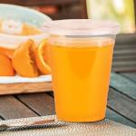 Clear 16Oz Disposable Plastic Cup With Slot Lid for sale