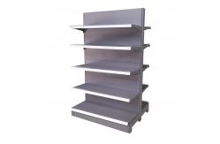 China Double Sided Metal Display Rack Gondola Retail Shelving 1900mm With Pegboard Boards supplier