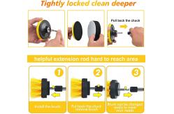 China 30 Piece Drill Brush Scrub Pads and Sponge with Extend Long Attachment supplier