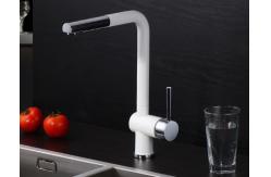 China White Pull Out Rotatable Kitchen Scandinavian Copper Sink Faucet supplier