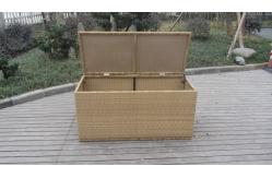China Resin Wicker Storage Box , All Weather Plastic Rattan Cushion Box supplier