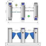 Waist Height Stainless Steel Bidirectional Flap Barrier Gate , RFID Car Automatic Flap Barrier
