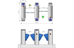 China Waist Height Stainless Steel Bidirectional Flap Barrier Gate , RFID Car Automatic Flap Barrier supplier