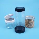 Flip Top Cap Cashew Nuts Plastic Container Jar 310ml 120g Airtight Clear Candy Cans With Ring Pull Top Lid for sale