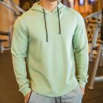 Black Gray Long Sleeve Unisex Plain Hoodies Anti Pilling Pullover Sweatshirts