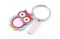 China Silk Screen Printing Engraved Metal Keychains Engraved Silver Key Ring supplier