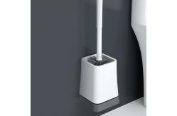China Bendable Silicone Toilet Bowl Brush With Non Slip Plastic Handle supplier