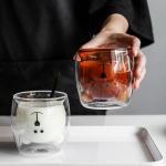 300ml Double Wall Insulated glass Custom Drinking Cups Macchiato Espresso For Office