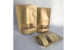 China Custom Accepted Stand up Kraft Paper Bags with Window supplier