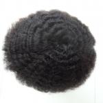 Brown Color Afro Curly Toupee for Black Men Curly Men's Wig Remy Hair Pieces Brazilian Human Hair Replacement for sale
