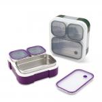 Leak Proof Metal Lunchbox with Three Compartments and Insulation 720ml for sale