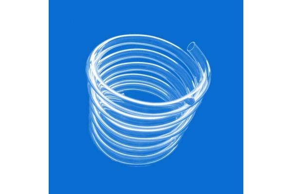 Spiral Clear Fused Quartz Tubing Custom 100-500mm Length Heat Resistant