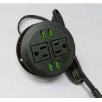 American round desktop four USB charger US standard thread furniture four USB charging power American USB socket for sale