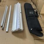 Wide board Retractable Roller Advertising Aluminum Banner Stand Roll up Display  85x200cm for sale