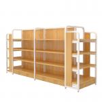Small Metal Wood Display Shelving Gondola Rack For Shop Rustic for sale