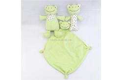 China Infant Custom Frog Soft Rattle Educational Animal Toy Plush Baby Rattle Soft Animal supplier