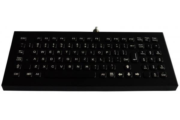 Desktop Black Black Metal Keyboard with numeric keypad and Fn keys , metallic keyboard