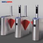 Face Recognition Pedestrian Control Electronic Flap Barrier Gate/ Acrylic Counter Turnstiles for sale