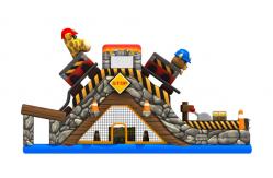 China Inflatable Giraffe Animal Jump With Slide / Small Obstacle Course supplier