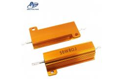 China 50w 8r Encased Wire Wound Resistor Case Golden Aluminum Shell Resistance supplier