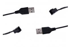 China USB To 3 Pin 2464 22 AWG Overmolded USB To 3 Pin Cable supplier