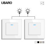 86 Tyes Dual Stair Light Switch White Tempered Glass Panel 250V 10A Suitable for Round Installation Box for sale