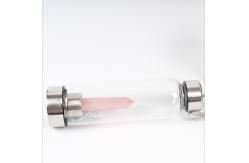 China Pure Crystal Glass Water Bottle Natural Healing For Hot / Cold Drinks supplier