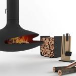ISO9001 Wood Burning Fire Pits 60m2 Hanging Wood Burner Indoor for sale