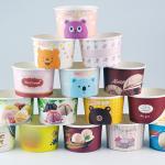 China Custom Print 4 6 8 12 oz Disposable Food Grade Packaging Tub Biodegradable Yogurt Paper Bowl Ice Cream Cups manufacturer