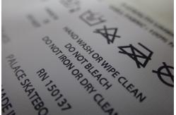 China Flat Cutting Custom Screen Printing Nylon Care Labels For  Bags , Towels supplier