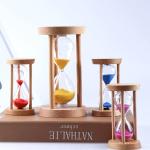 Three Pillar Wooden Hourglass Customized Antique Sand Timer for Gift for sale