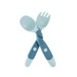 Baby Silicone Feeding Spoon And Fork Plain Bendable BPA Free Eco friendly for sale