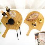 Bakery Premium Natural Bamboo Pizza Peel Board With Easy Glide Edges & Handle