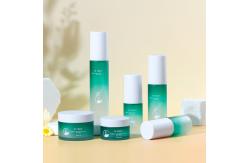 China Green Gradient Frosted Matte PET Cosmetic Bottle Set - Recyclable PET Skincare Packaging supplier