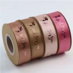 Customized Satin 3D Name Company Logo Printed Floral Ribbon for Valentine's Day Decor for sale