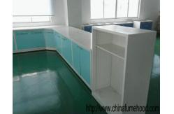 China Red Science Lab Workstations With Reagent Shelf And Steel Cabinet supplier