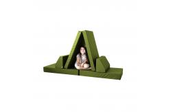 China Folding Convertible Modular Play Sofa Polyester Fabric Foam Play Furniture supplier