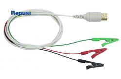 China Resusable Shielded 3-Clip Lead Wire With Touchproof Connector 120m Length supplier