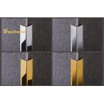 10FT L Shape Tile Trim Gold Silver Black Rose Gold Mirror Hairline Tile Edge Trim for sale