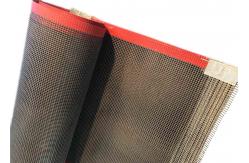 China 4mm × 4mm Coated Fiberglass Red Edge Ptfe Mesh Conveyor Belt For Printing supplier