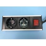 Black Color 2 Outlet European Power Strip Aluminum Shell Germany Power Bar for sale