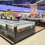 Horizontal Supermarket Island Freezer R290 Open Glass Lid Chest Fridge 710L for sale