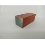 Reddish Brown Rectangle Wood Finish Aluminium Profiles , Standard Aluminum Extrusion