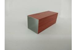 China Reddish Brown Rectangle Wood Finish Aluminium Profiles , Standard Aluminum Extrusion supplier