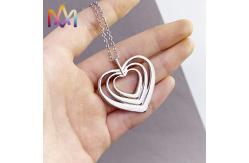 China ODM Copper Overlapped Hollow Heart Charm With 50CM Chain supplier