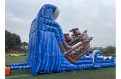 China Water Park Inflatable Water Slide With Double Lane Pool supplier