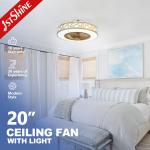 6 Speed 20 Inch Wind Deflector Dimming LED Ceiling Fan for sale
