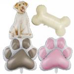 Wholesal New Big dog paw balloon cute dog cartoon aluminum foil balloon dog bone balloon for pet birthday party for sale